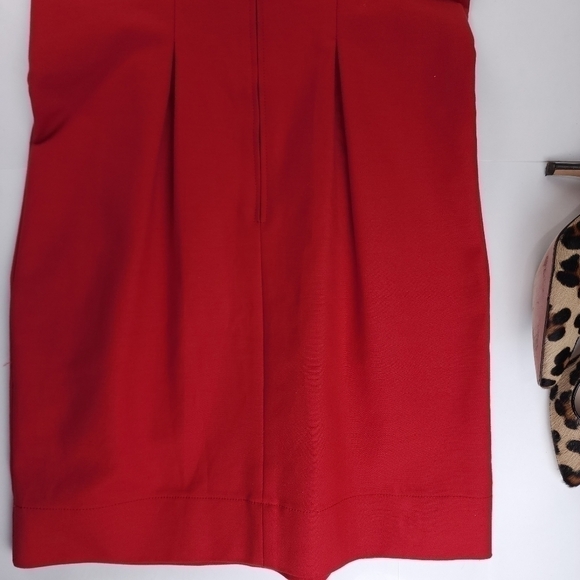 See By Chloe Anthropologie Thick Red Pleated Stretch Scoop Neck Dress Sz… - Picture 7 of 14